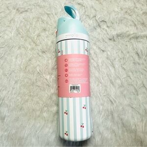 Owala Blue and White Striped Water Bottle